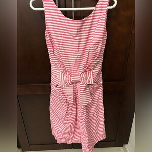 Kate Spade Pink and White Striped Dress with Bow